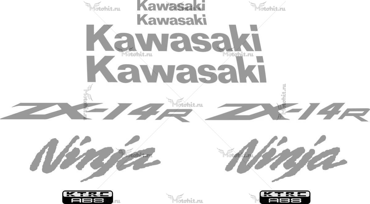 Комплект наклеек Kawasaki ZZR-1400 2013-2014 1COLOR