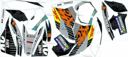 Комплект наклеек KTM EXC 2008-2011 DHL1-CARBON