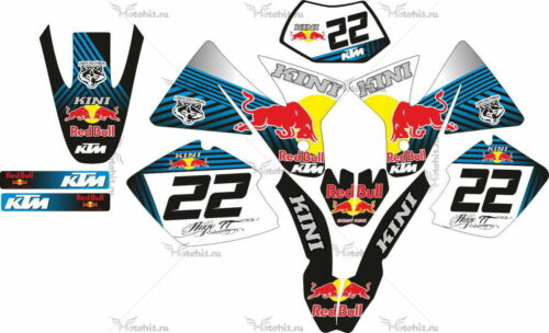 Комплект наклеек KTM EXC-250 EXC-450 RED-BULL-BLUE