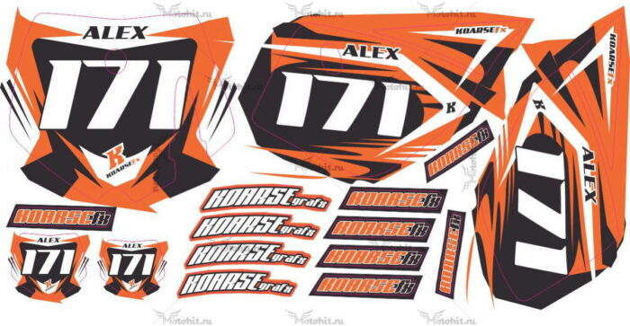 Комплект наклеек KTM SX-50 2007 NUMBER-PLATES