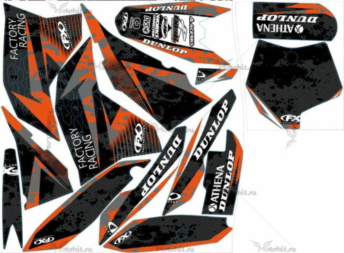 Комплект наклеек KTM SX-65 2009-2012 FACTORY1-CARBON