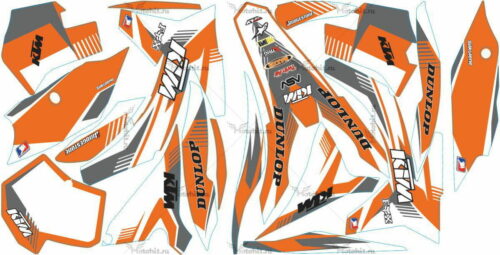 Комплект наклеек KTM SX-125 2011-2012 DUNLOP5-WHITE