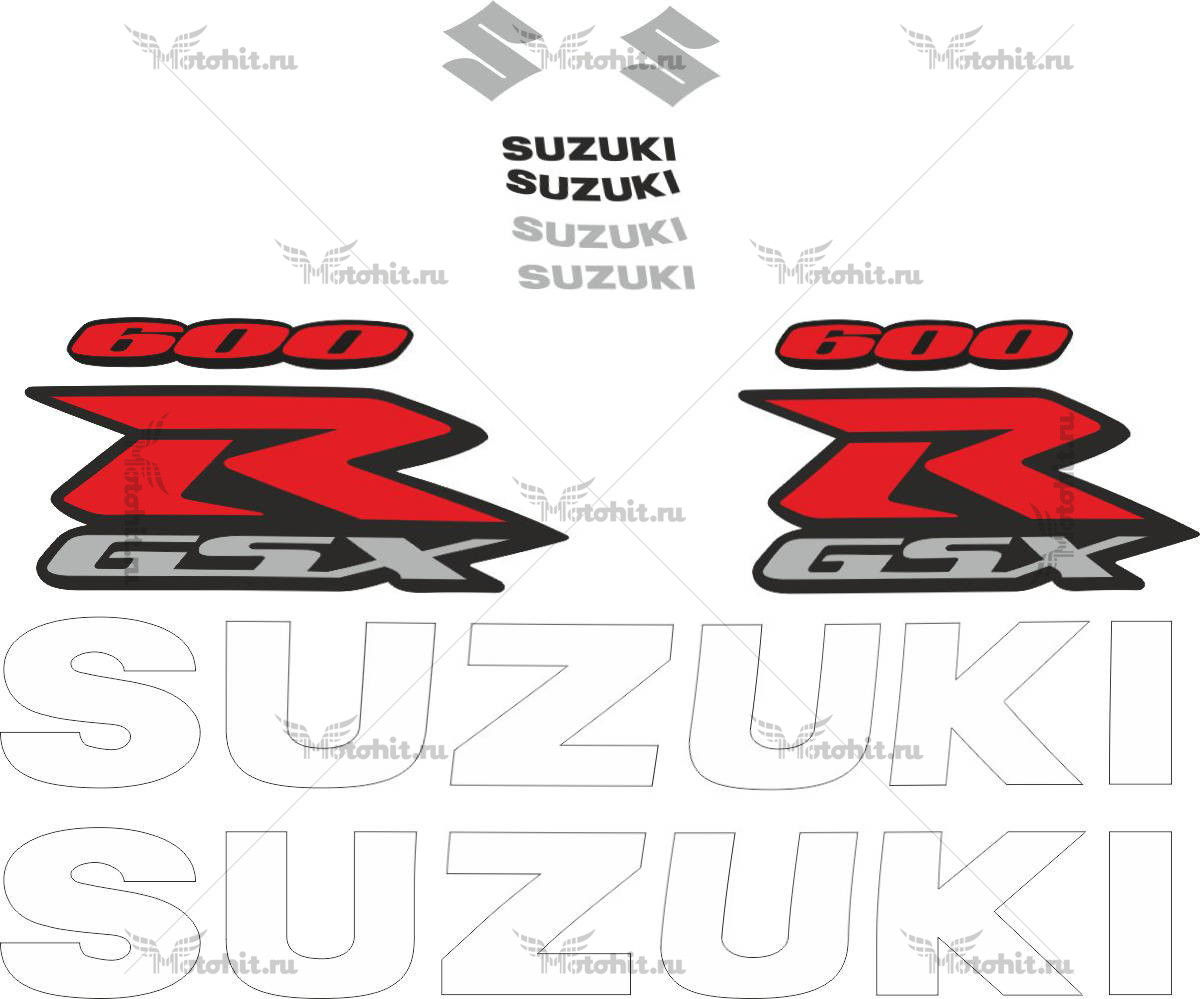 Комплект наклеек SUZUKI GSX-R-600 2004-2005 TXT