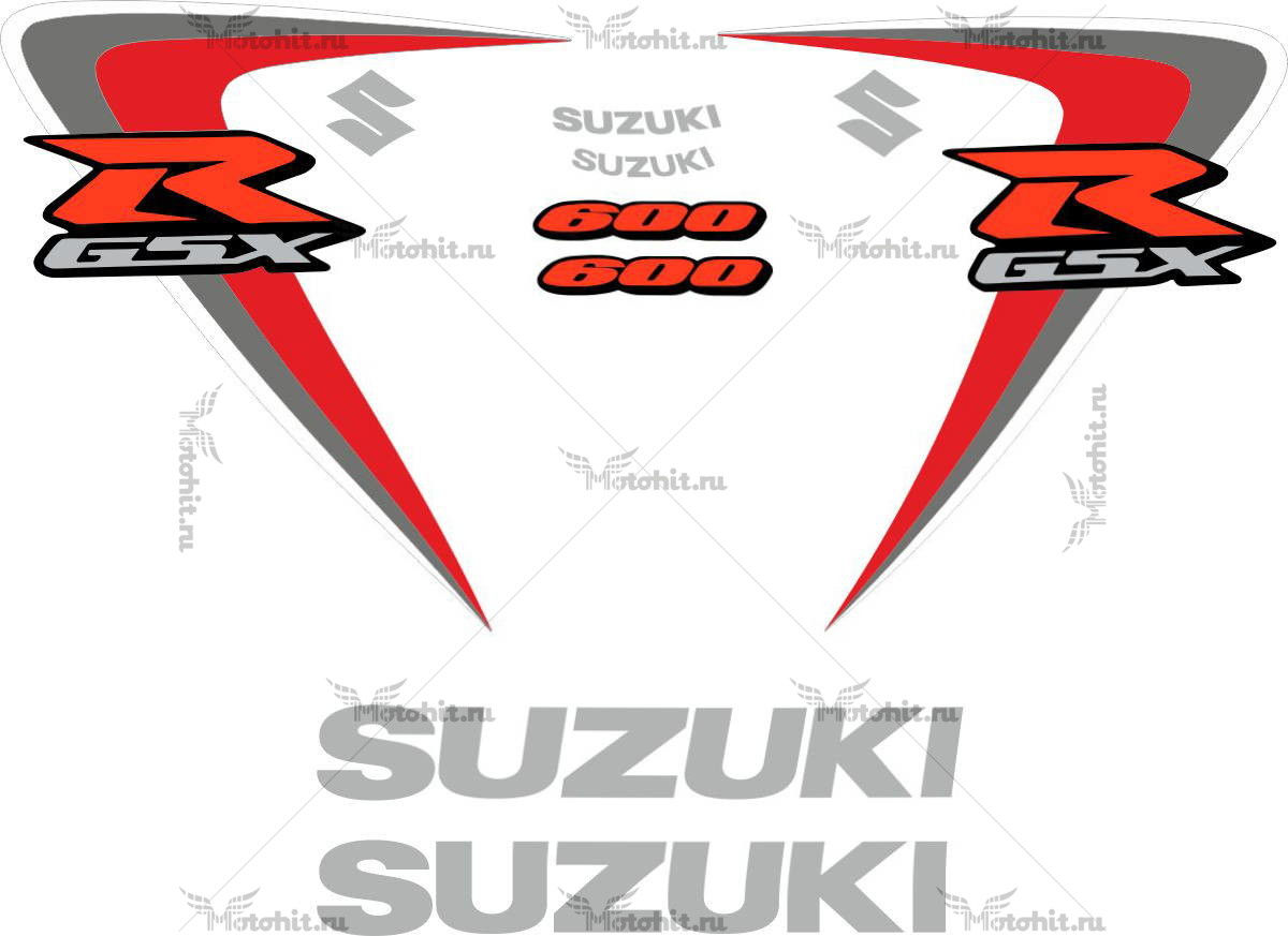 Комплект наклеек SUZUKI GSX-R-600 2006-2 BLACK-RED