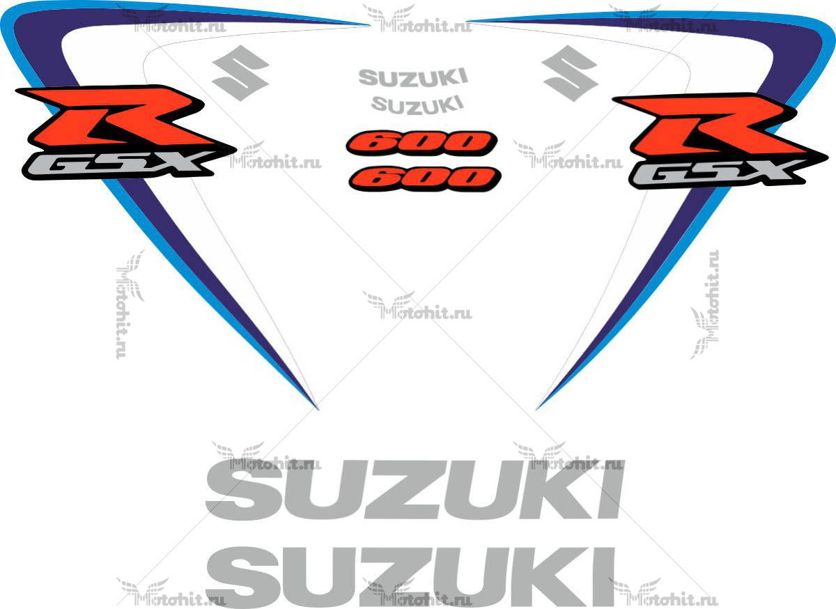 Комплект наклеек SUZUKI GSX-R-600 2006-2 BLUE-DARK-BLUE-WHITE