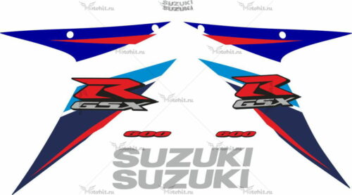 Комплект наклеек SUZUKI GSX-R-600 2007 BLUE-WHITE