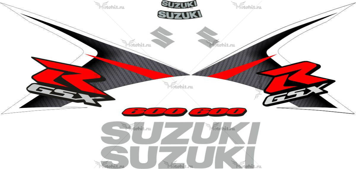 Комплект наклеек SUZUKI GSX-R-600 2008 GRAY
