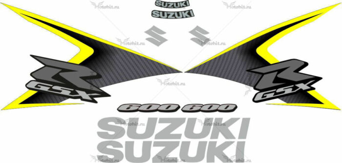 Комплект наклеек SUZUKI GSX-R-600 2008 YELLOW