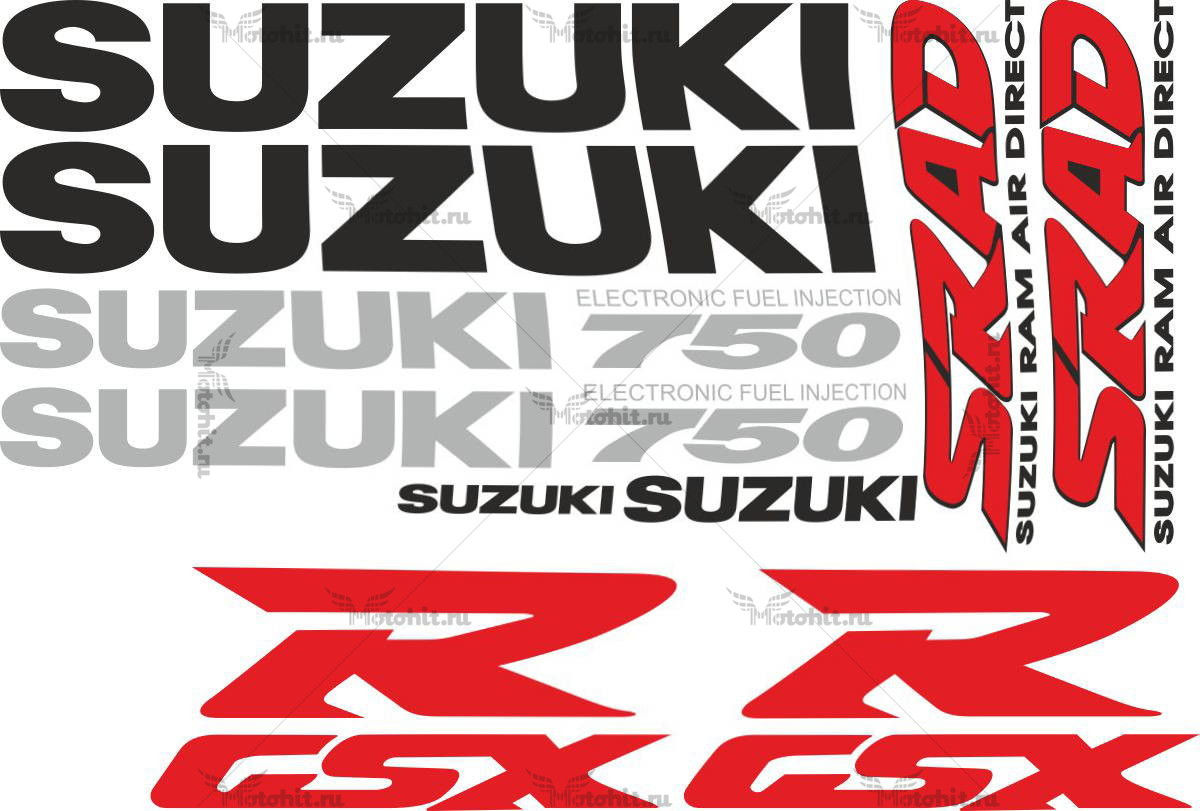 Комплект наклеек SUZUKI GSX-R-750 1998 SRAD-TXT