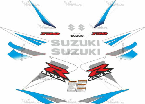 Комплект наклеек SUZUKI GSX-R-750 2006-2007 WHITE-BLUE