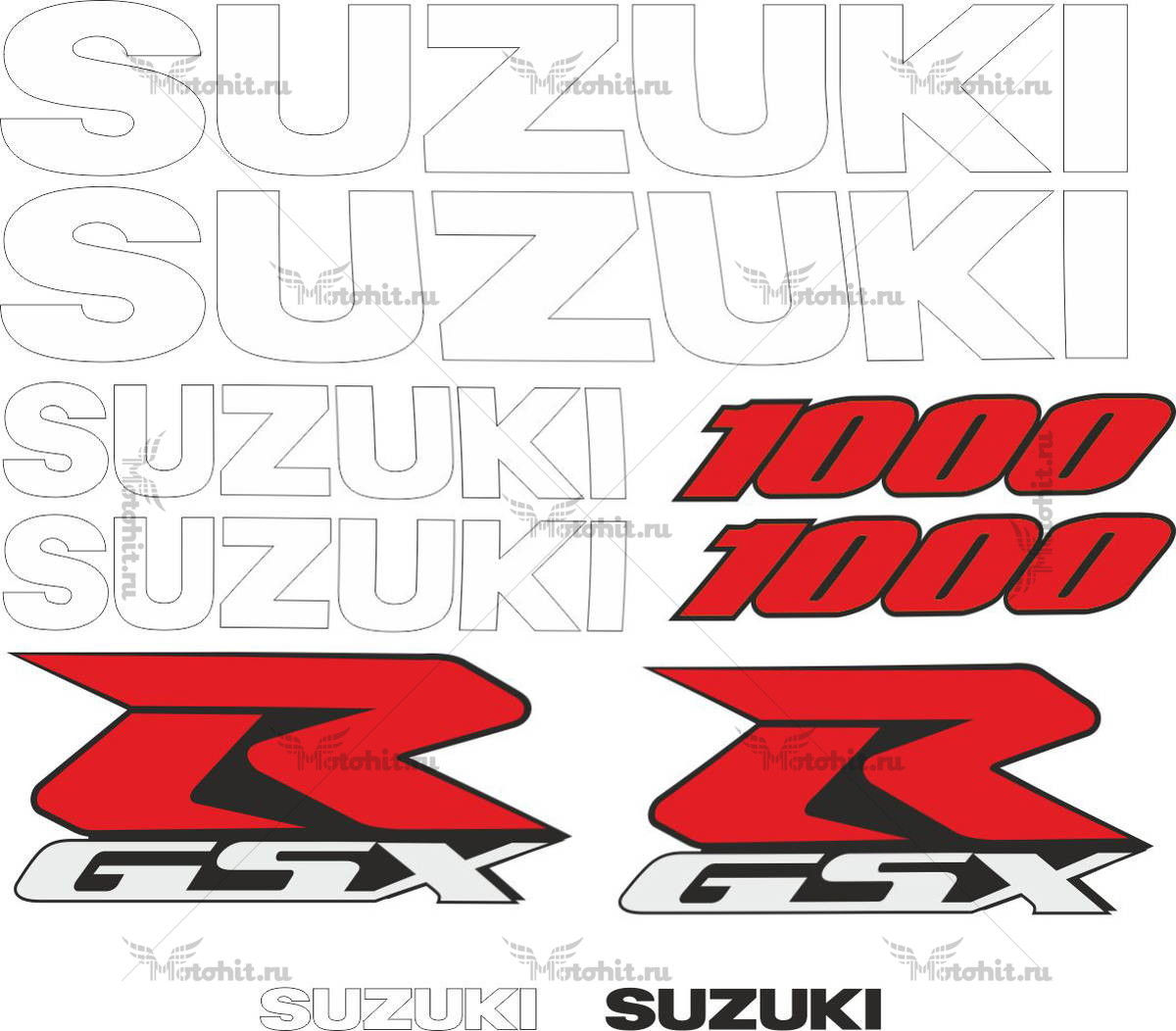 Комплект наклеек SUZUKI GSX-R-1000 2000