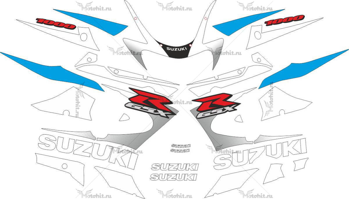 Комплект наклеек SUZUKI GSX-R-1000 2000-2002-WHITE