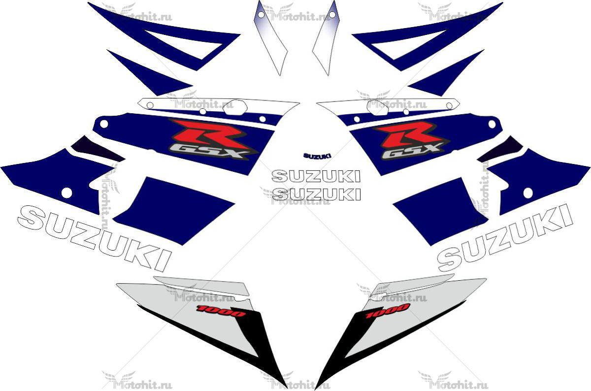 Комплект наклеек SUZUKI GSX-R-1000 2003-2004 BLUE