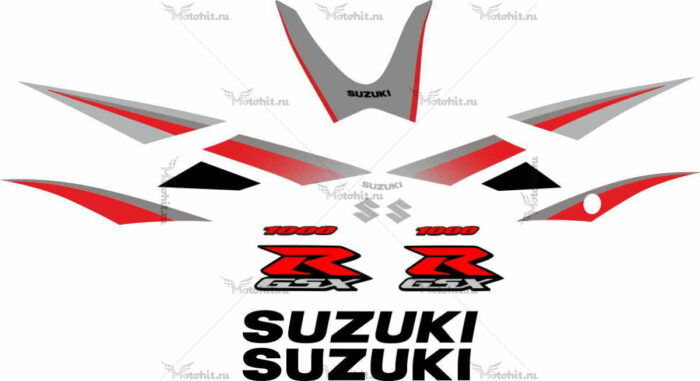 Комплект наклеек SUZUKI GSX-R-1000 2005-2006 SILVER-RED