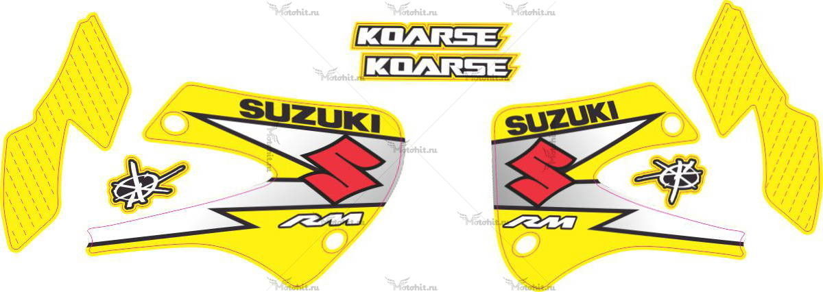 Комплект наклеек Suzuki RM-100 Yellow