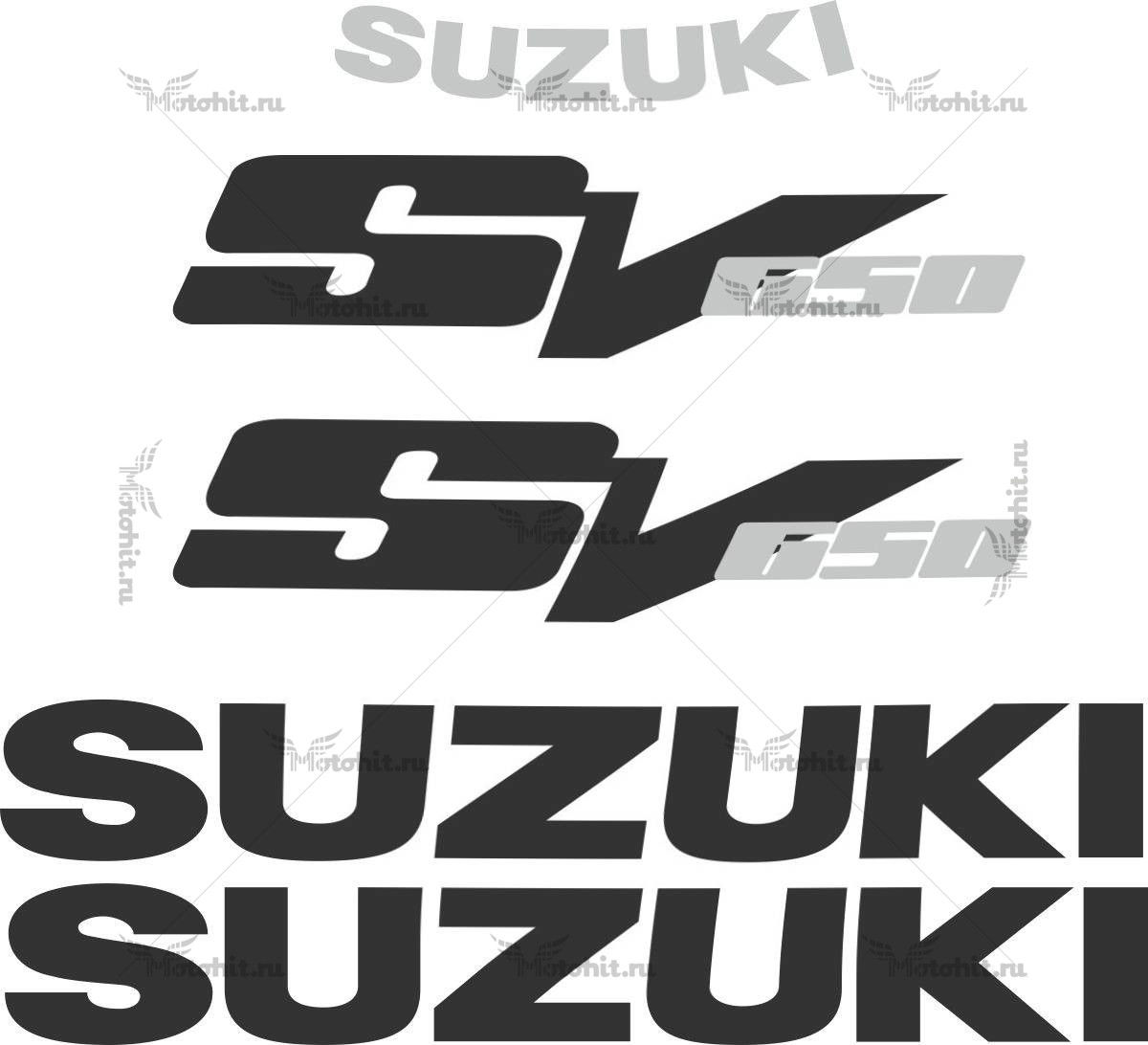 Комплект наклеек SUZUKI SV-650 1999-2010 BLACK-SILVER