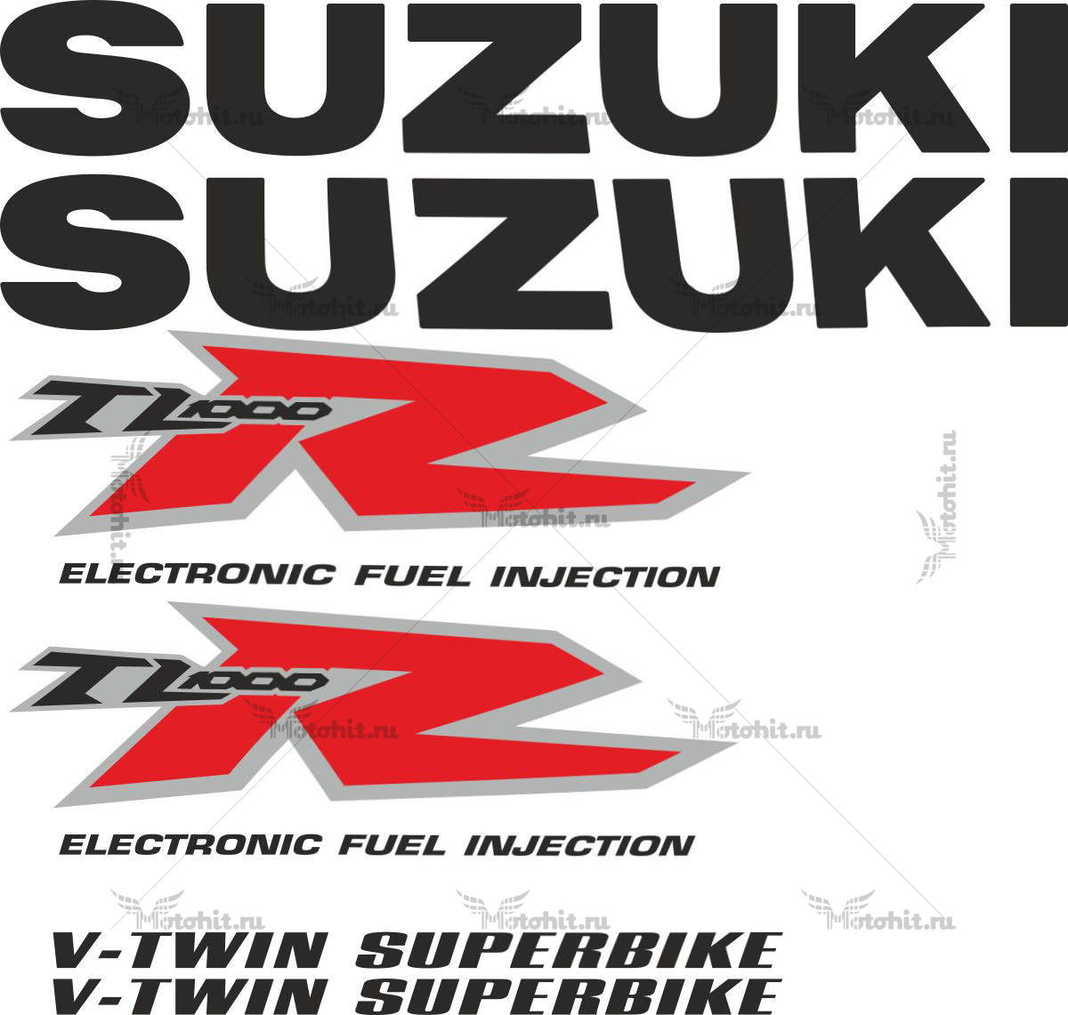 Комплект наклеек SUZUKI TL-1000-R 1999 WHITE-R