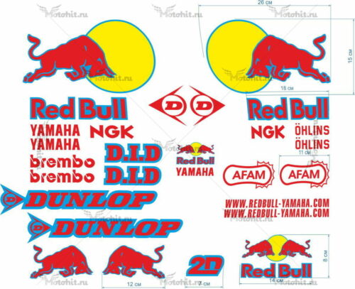 Комплект наклеек Yamaha RED-BULL
