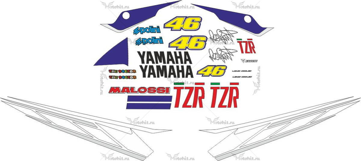 Комплект наклеек Yamaha TZR 2008 ROSSI