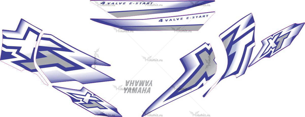 Комплект наклеек Yamaha XT-600 2000-2002 BLUE