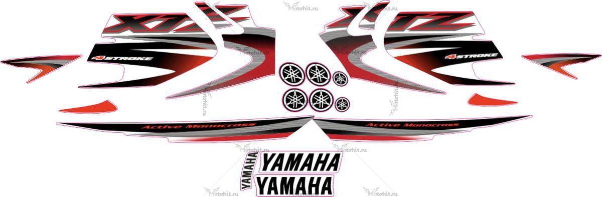 Комплект наклеек Yamaha XTZ-125 2005 RED