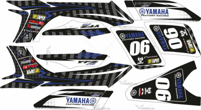 Комплект наклеек Yamaha YFZ-450 FACTORY-RACING