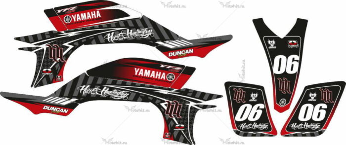 Комплект наклеек Yamaha YFZ-450 HART-HUNTINGTON-BLACK-RED