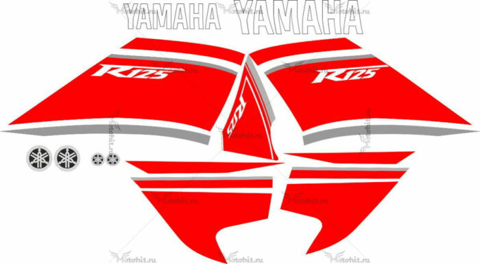 Комплект наклеек Yamaha YZF-125-R 2008 RED