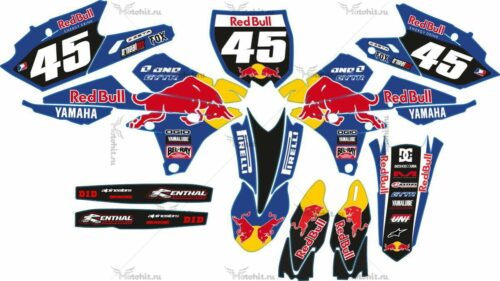 Комплект наклеек Yamaha YZF-250-450 2014 BLUE RED BULL