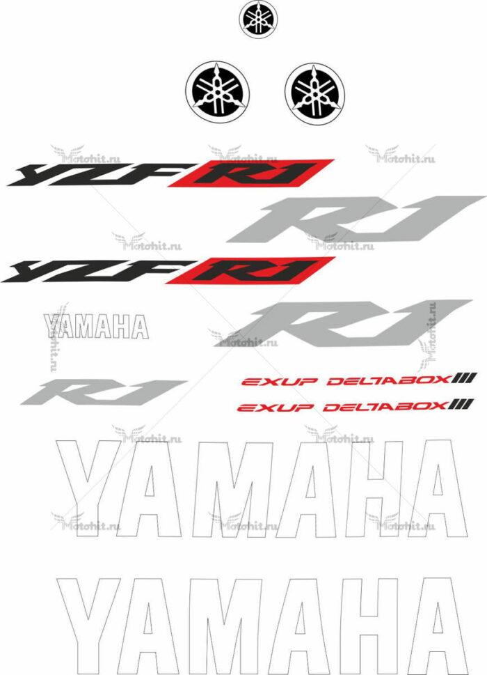 Комплект наклеек Yamaha YZF-R1 2002 TXT