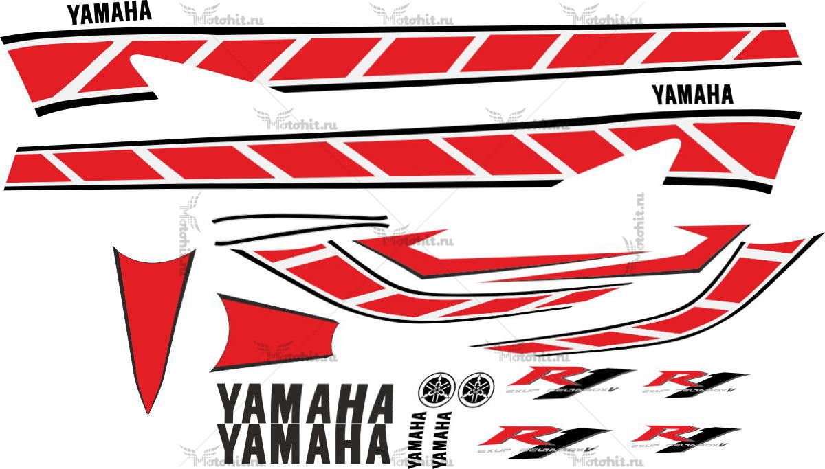 Комплект наклеек Yamaha YZF-R1 2006 ANIVERSARY-RED-LONG