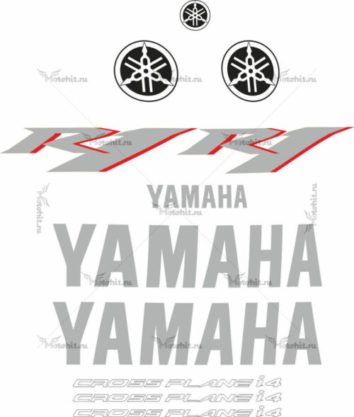 Комплект наклеек Yamaha YZF-R1 2009 SILVER-RED