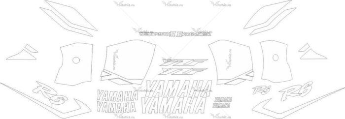 Комплект наклеек Yamaha YZF-R6 2001 ALL-WHITE