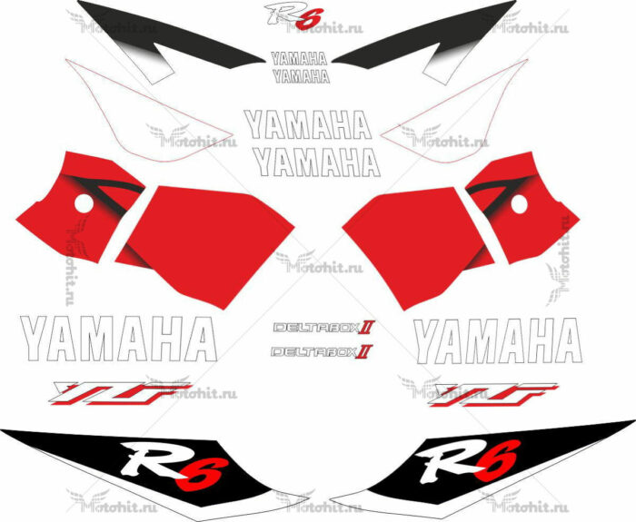 Комплект наклеек Yamaha YZF-R6 2001 RED