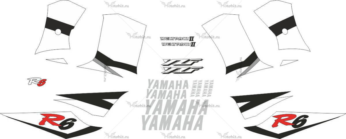 Комплект наклеек Yamaha YZF-R6 2002 SIDES
