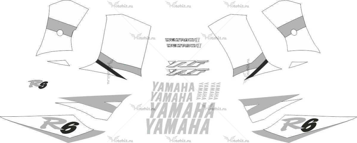 Комплект наклеек Yamaha YZF-R6 2002 SILVER