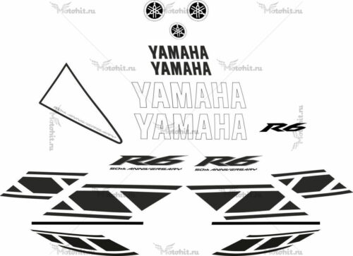 Комплект наклеек Yamaha YZF-R6 2006 WHITE-BLACK