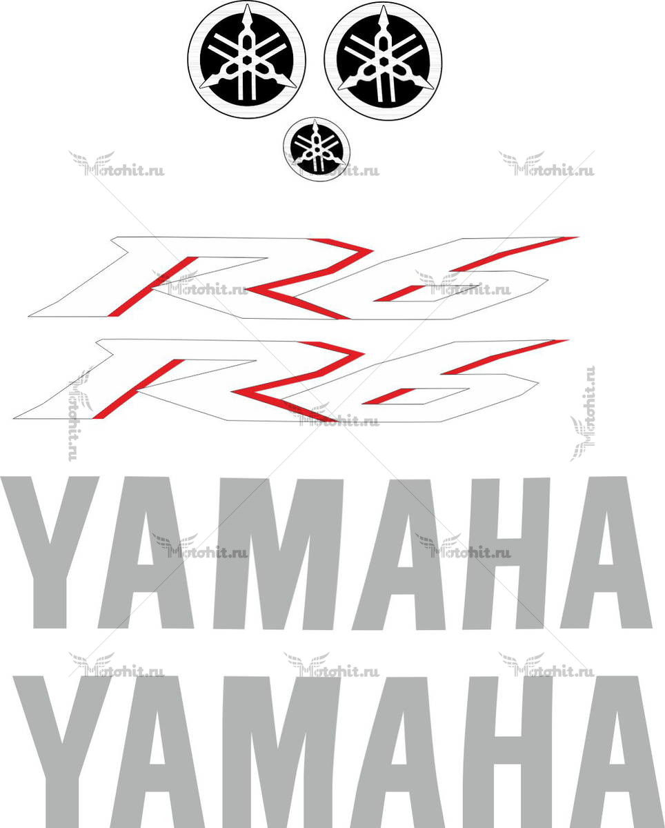 Комплект наклеек Yamaha YZF-R6 2007 TXT