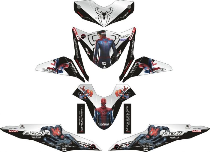 Комплект наклеек на скутер HONDA BEAT-FI PUTIH SPIDERMAN