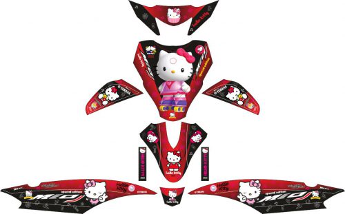 Комплект наклеек на скутер YAMAHA MIO J HELLO KITTY