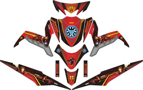 Комплект наклеек на скутер YAMAHA XEON GT 125 IRONMAN RED