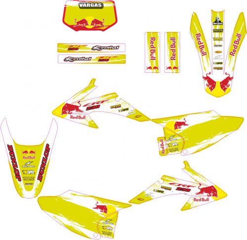 Комплект наклеек на HONDA CRF-150-230 2008-2012 RED-BULL-2-VERDE