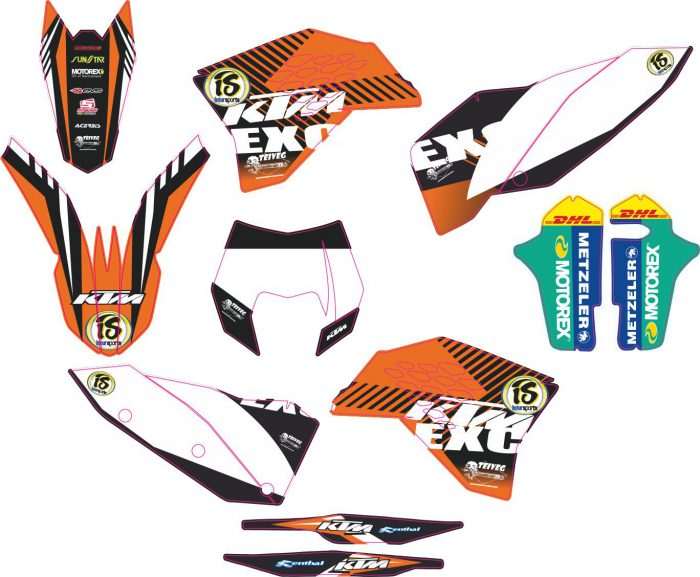 Комплект наклеек на KTM EXC 2008-2011 03