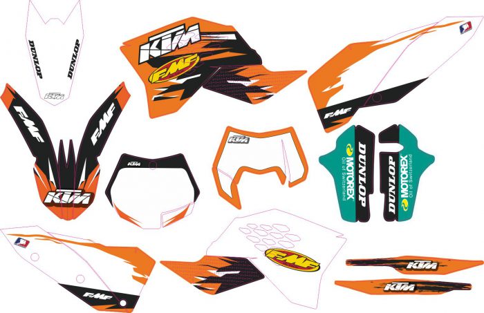 Комплект наклеек на KTM SX 2007-2010