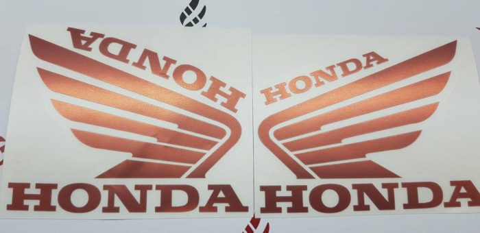 Наклейка Крылья Honda красный хром