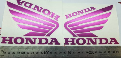 Наклейка Крылья Honda розовый хром