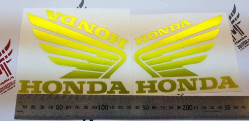Наклейка Крылья Honda жёлтый хром