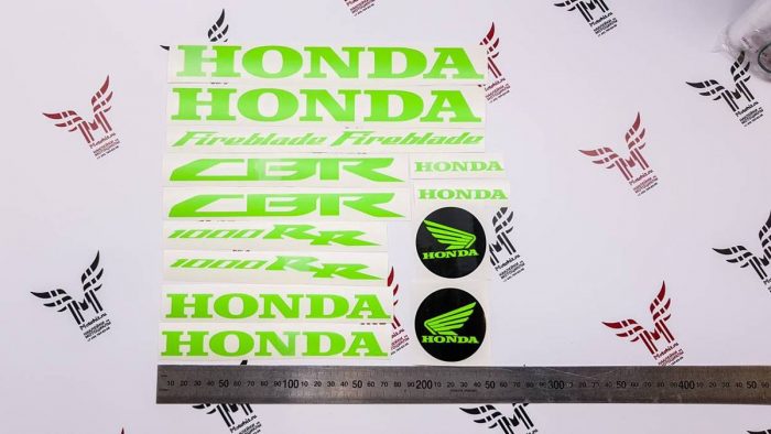 Комплект зелёных неоновых наклеек Honda Fireblade 1000rr