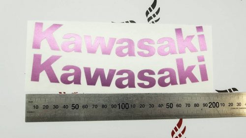 Изогнутая надпись Kawasaki розовый хром