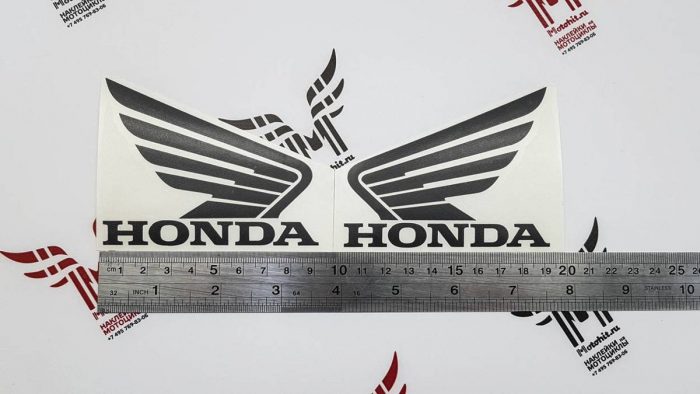Чёрный Комплект наклеек Honda WINGS-08 (9см)